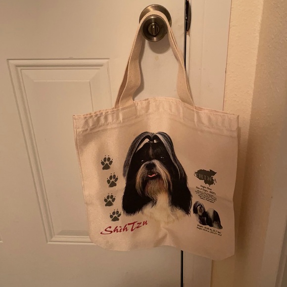 Shihtzu dog tote & wooden sign - Picture 2 of 13